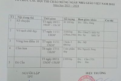 KẾ HOẠCH TỔ CHỨC CÁC CUỘC THI CHÀO MỪNG NGÀY NHÀ GIÁO VIỆT NAM 20-11